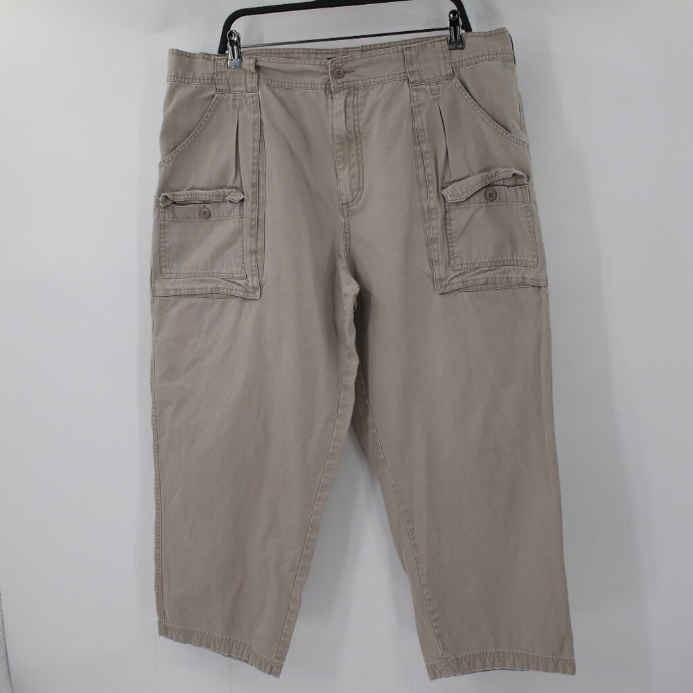 cabelas pants men's 42 L26 classic fit cargo beige‎ cotton utility outdoor chore